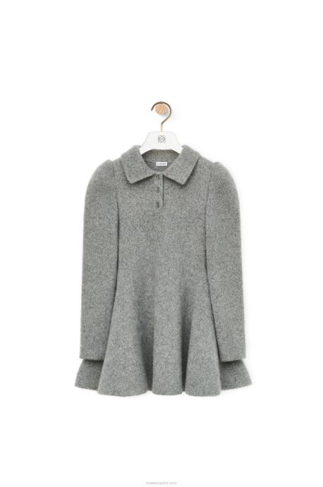 Loewe mujer minivestido de cachemir y mohair LP641082 gris