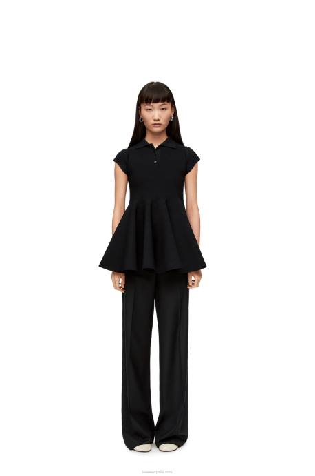 Loewe mujer minivestido de punto de mezcla de viscosa LP641079 negro