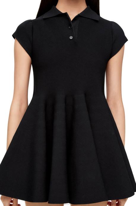 Loewe mujer minivestido de punto de mezcla de viscosa LP641079 negro
