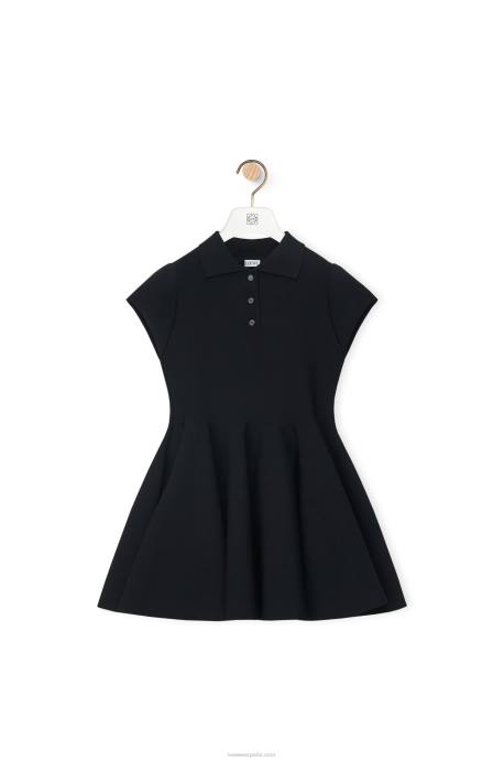 Loewe mujer minivestido de punto de mezcla de viscosa LP641079 negro