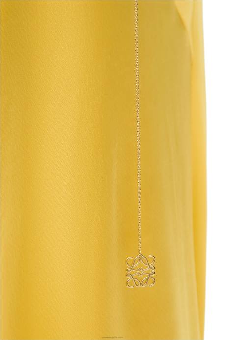 Loewe mujer vestido asimétrico de raso y crepe LP641097 amarillo