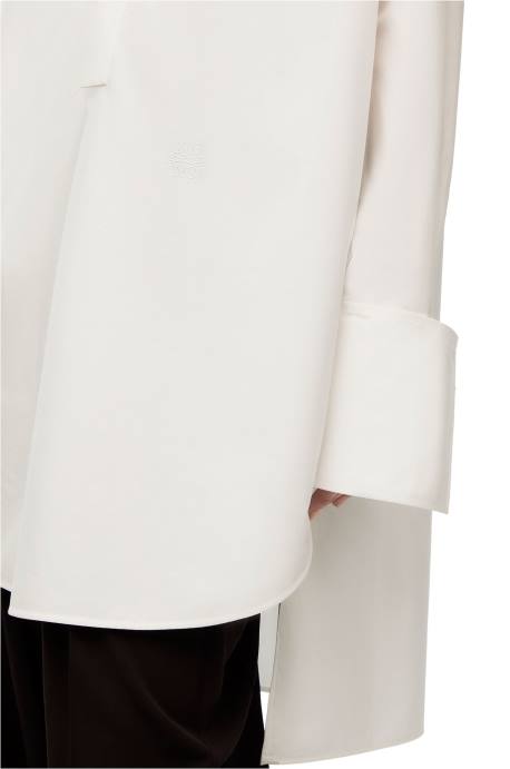 Loewe mujer vestido camisero deconstruido en algodón LP641095 Blanco óptico
