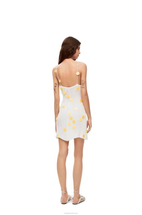 Loewe mujer vestido corto de viscosa con lentejuelas LP641040 blanco