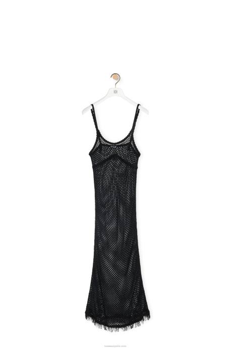 Loewe mujer vestido de tiras en viscosa LP641058 negro