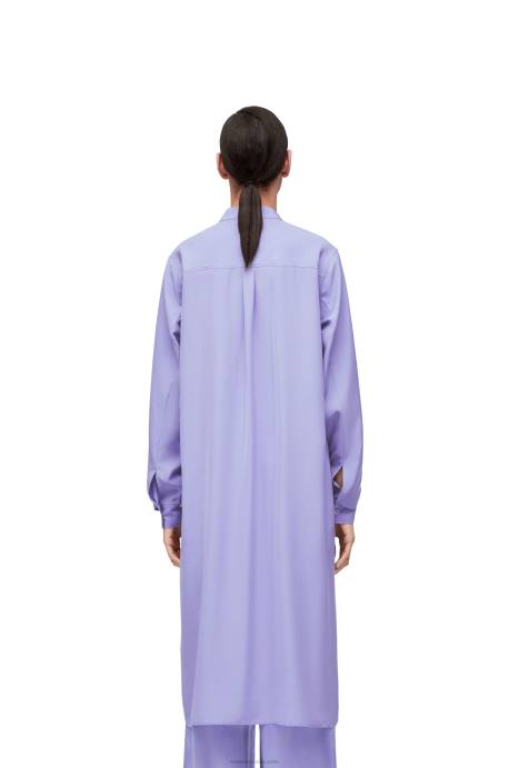 Loewe mujer vestido túnica anagrama en toile de seda LP641075 lila