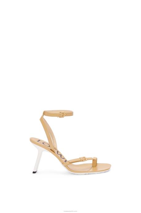 Loewe mujer Sandalia stiletto petal de piel de cordero LP64676 corrector medio