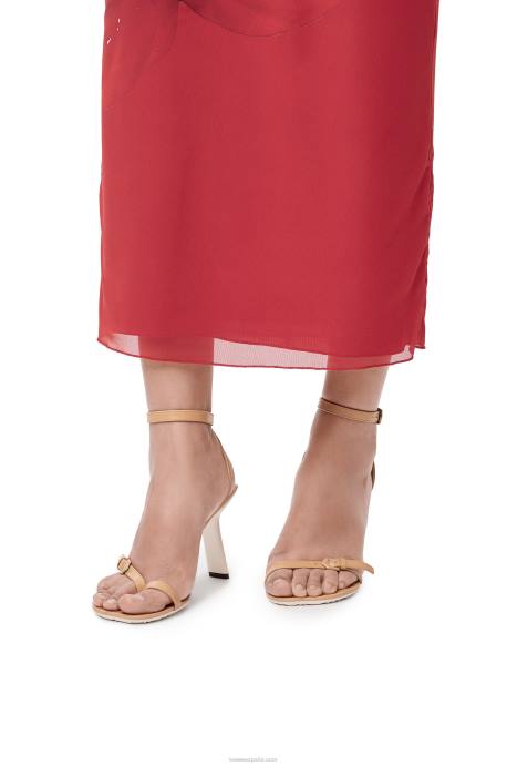 Loewe mujer Sandalia stiletto petal de piel de cordero LP64676 corrector medio
