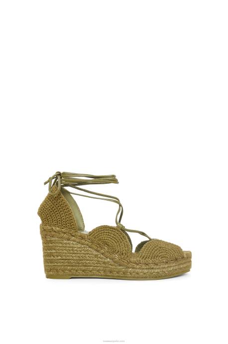 Loewe mujer alpargata cuña solar de yute LP64699 aceituna