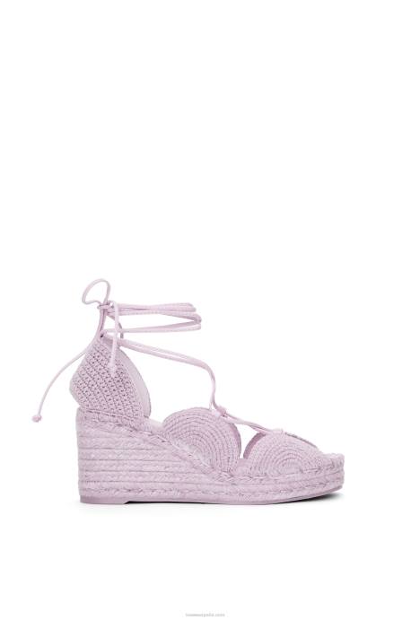 Loewe mujer alpargata cuña solar de yute LP64701 lavanda