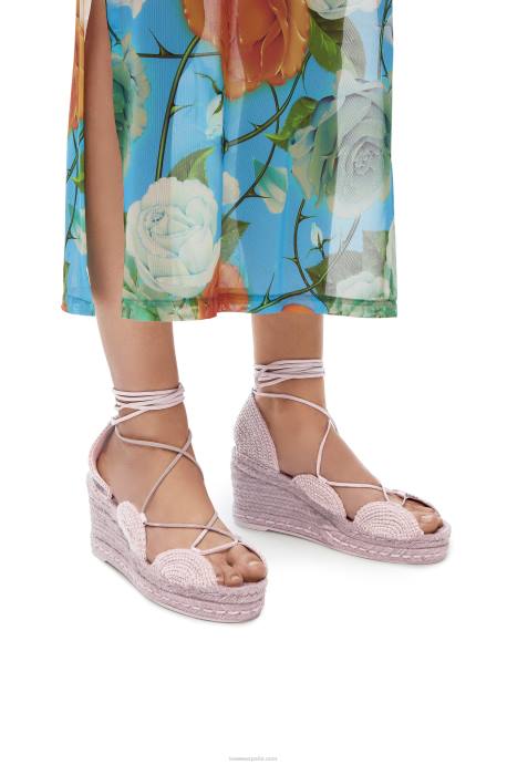 Loewe mujer alpargata cuña solar de yute LP64701 lavanda