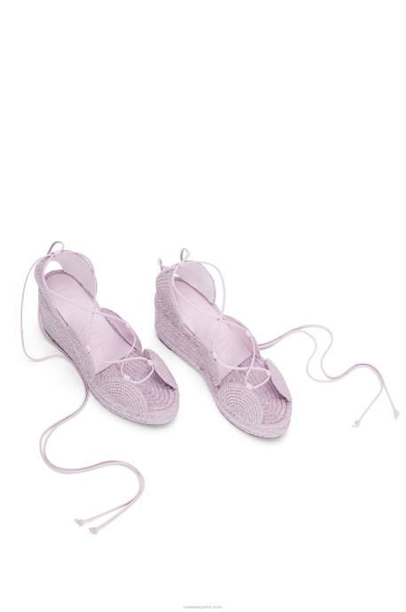 Loewe mujer alpargata cuña solar de yute LP64701 lavanda