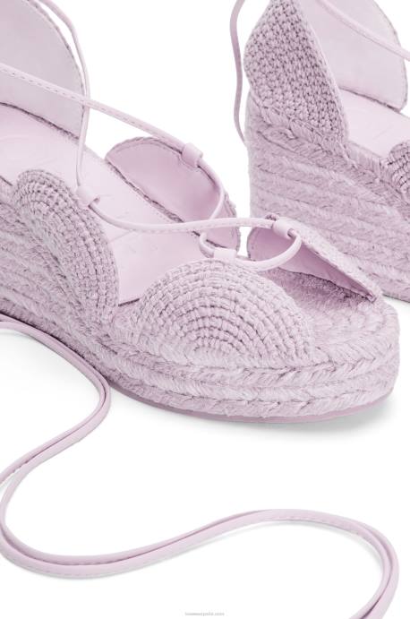 Loewe mujer alpargata cuña solar de yute LP64701 lavanda