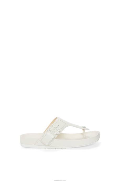 Loewe mujer sandalia easy toe post de piel de cabra LP64679 blanco