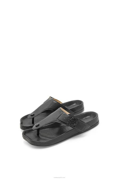 Loewe mujer sandalia easy toe post de piel de cabra LP64720 negro