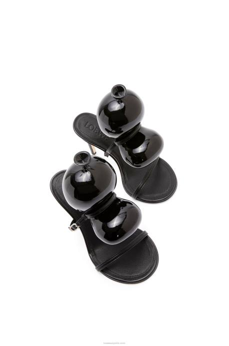 Loewe mujer sandalia globo en piel de cordero LP64707 negro