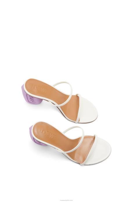 Loewe mujer sandalia jabonosa de piel de cabra LP64711 blanco/lavanda