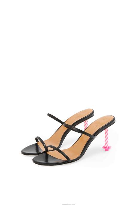 Loewe mujer sandalia vela de cumpleaños en piel de cabra LP64712 negro