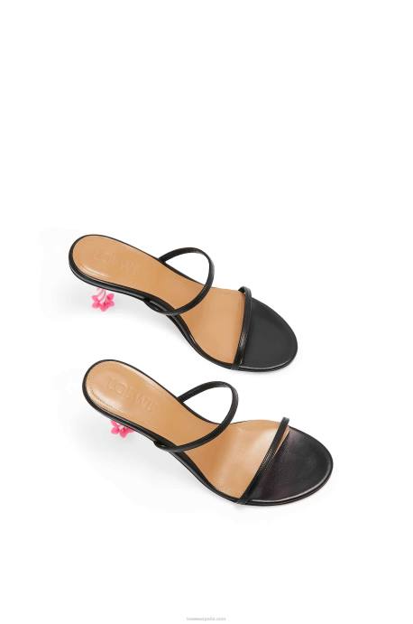 Loewe mujer sandalia vela de cumpleaños en piel de cabra LP64712 negro