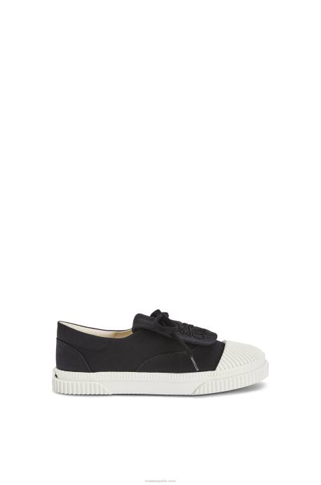 Loewe mujer Sneaker de lona con solapa y anagrama LP64663 negro
