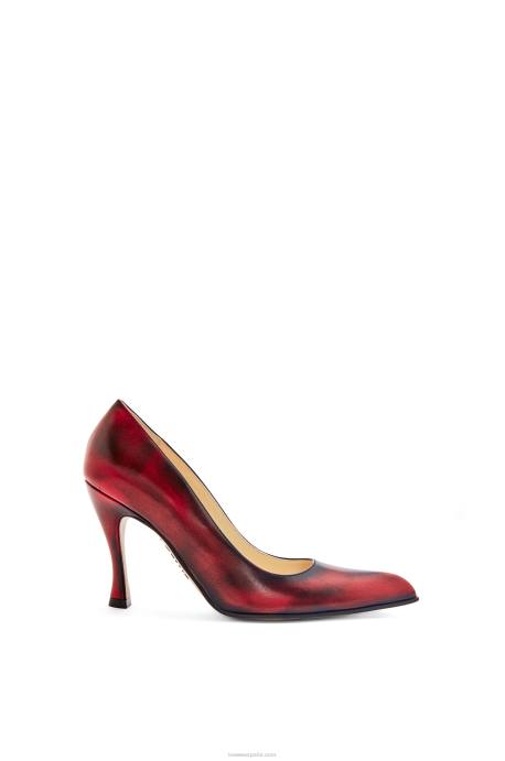 Loewe mujer Zapato de salón Comic Classic de piel de becerro LP64750 anturio rojo/negro