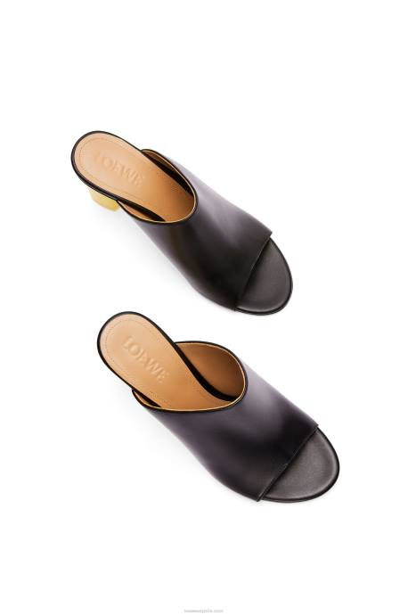 Loewe mujer mule de esmalte de uñas en piel de becerro LP64759 amarillo negro