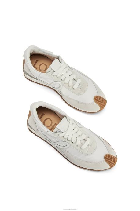 Loewe mujer runner flow de ante y nailon LP64643 blanco