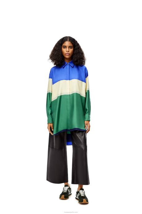 Loewe mujer runner flow de ante y nailon LP64647 bosque verde