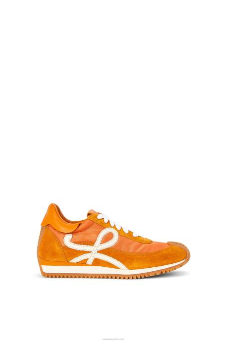Loewe mujer runner flow de ante y nailon LP64648 naranja cobre
