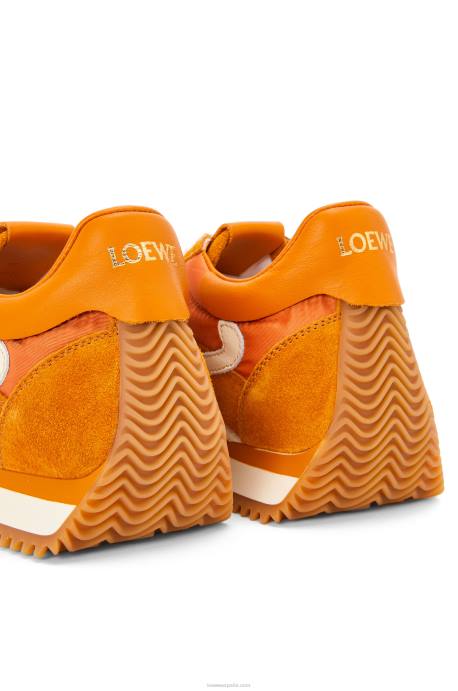 Loewe mujer runner flow de ante y nailon LP64648 naranja cobre
