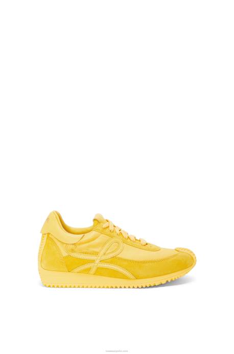 Loewe mujer runner flow de ante y nailon LP64652 amarillo
