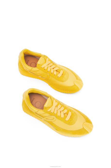 Loewe mujer runner flow de ante y nailon LP64652 amarillo
