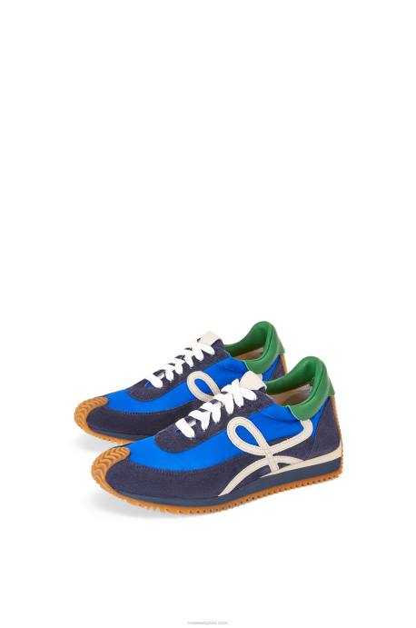 Loewe mujer runner flow de nailon y ante LP64653 azul rey/azul marino