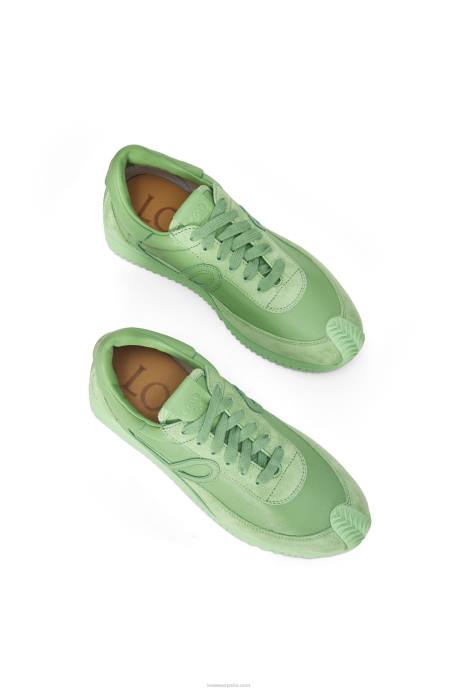 Loewe mujer runner flow de piel de becerro LP64650 menta
