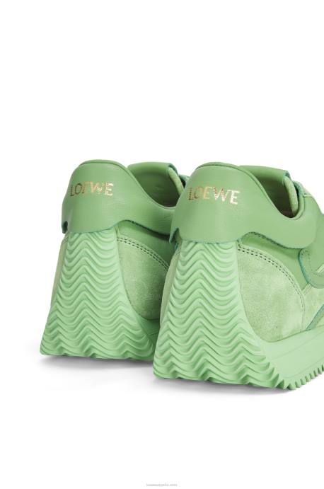 Loewe mujer runner flow de piel de becerro LP64650 menta