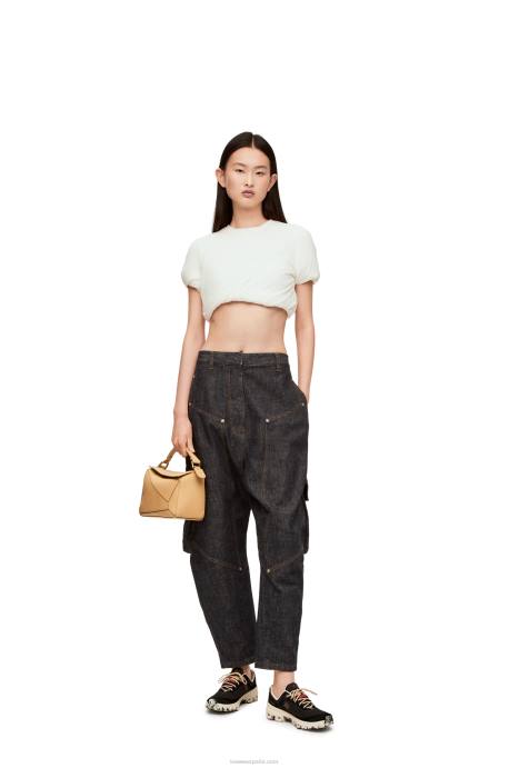 Loewe mujer zapatilla de running cloudventure de nailon LP64636 negro