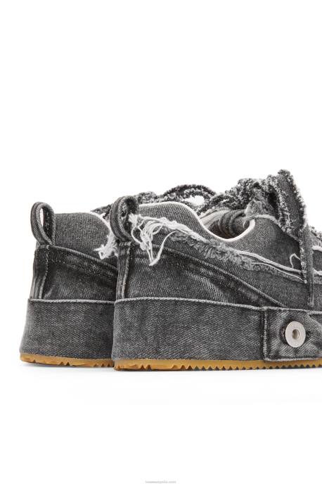 Loewe mujer zapatilla deconstruida en denim LP64659 gris lavado