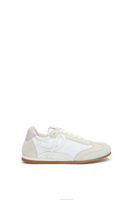Loewe mujer zapatillas de ballet de nailon y piel de becerro LP64657 blanco/blanquecino