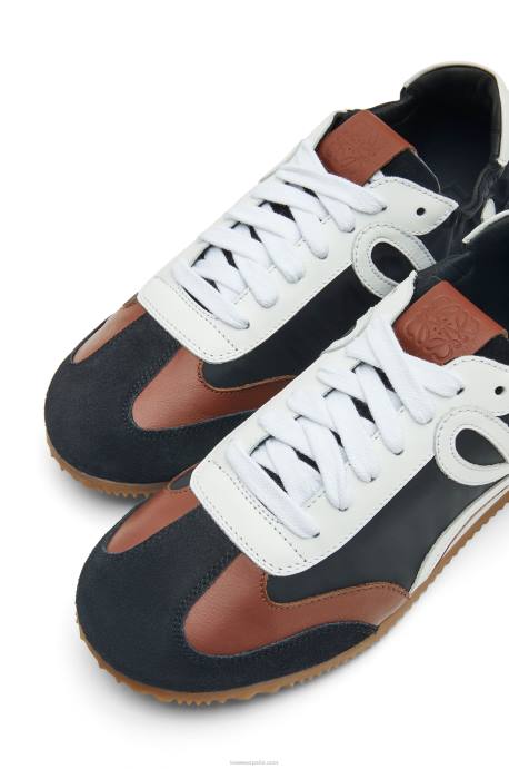 Loewe mujer zapatillas de ballet de nailon y piel de becerro LP64667 blanco negro