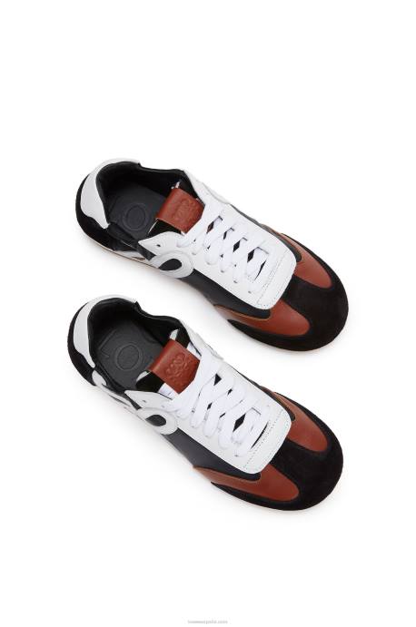Loewe mujer zapatillas de ballet en piel y nailon LP64669 blanco negro